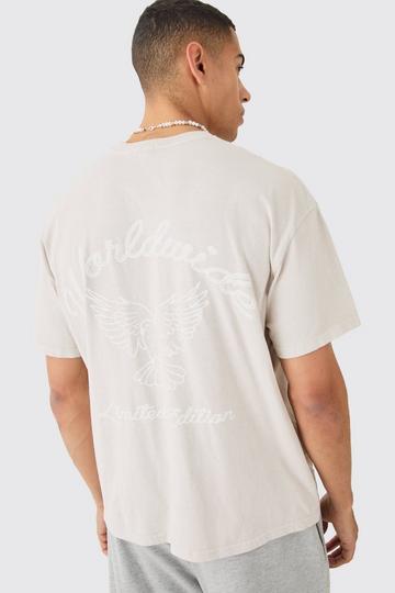 Oversized Boxy Worldwide Overdye T-shirt stone