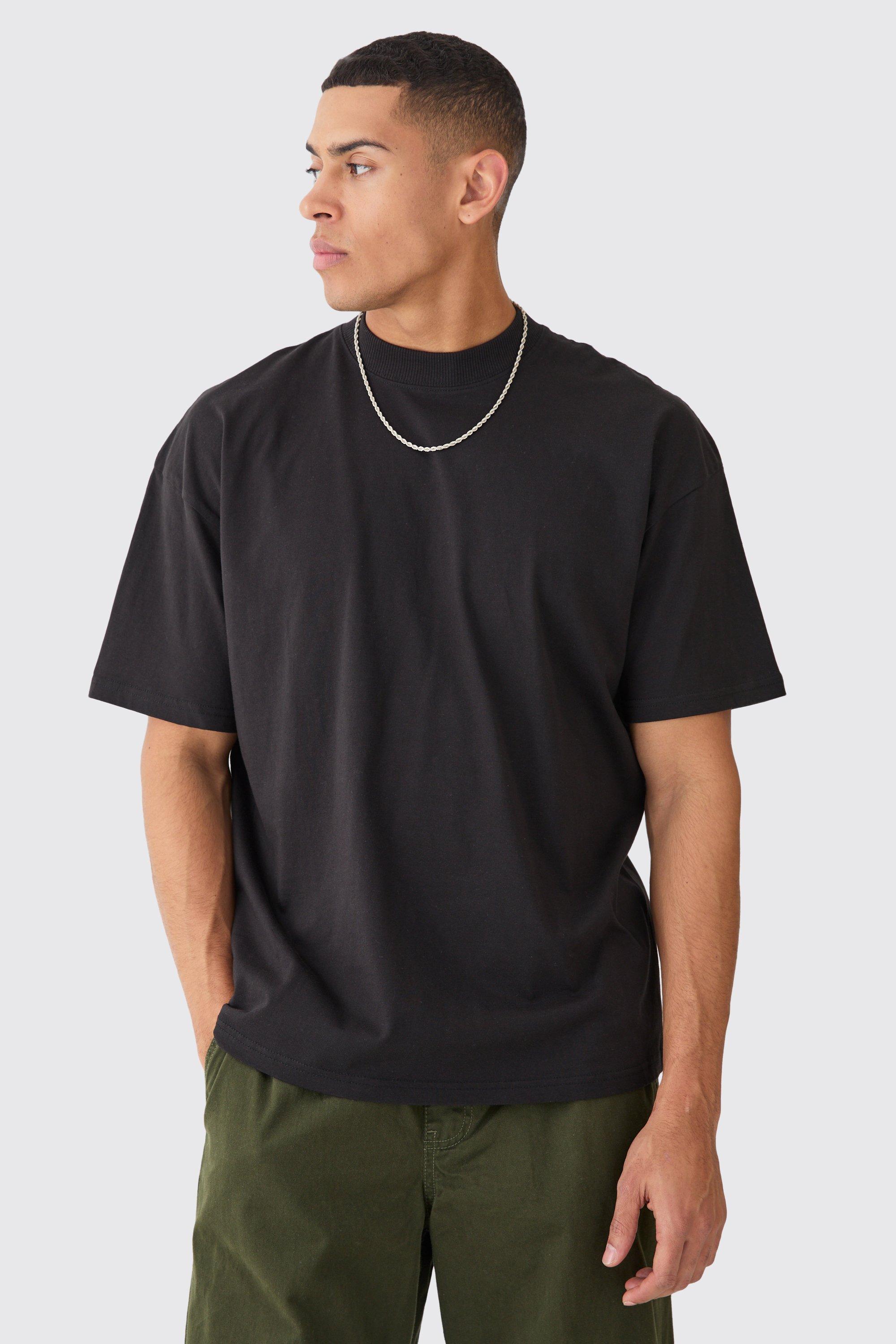 Black Oversized T-Shirt With Man Sketch Print