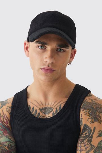 Black Knitted Baseball Cap