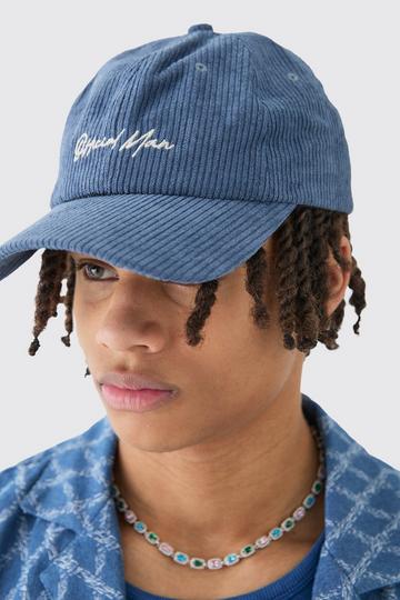 Blue Official Man Corduroy Cap In Blue