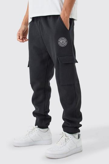 Black Slim Fit Man Cargo Sweatpant