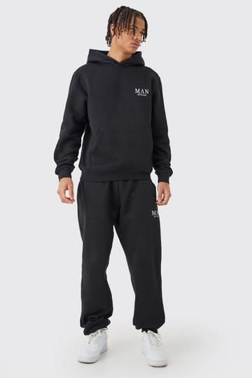 Regular Fit Man Basic Hooded Tracksuit black