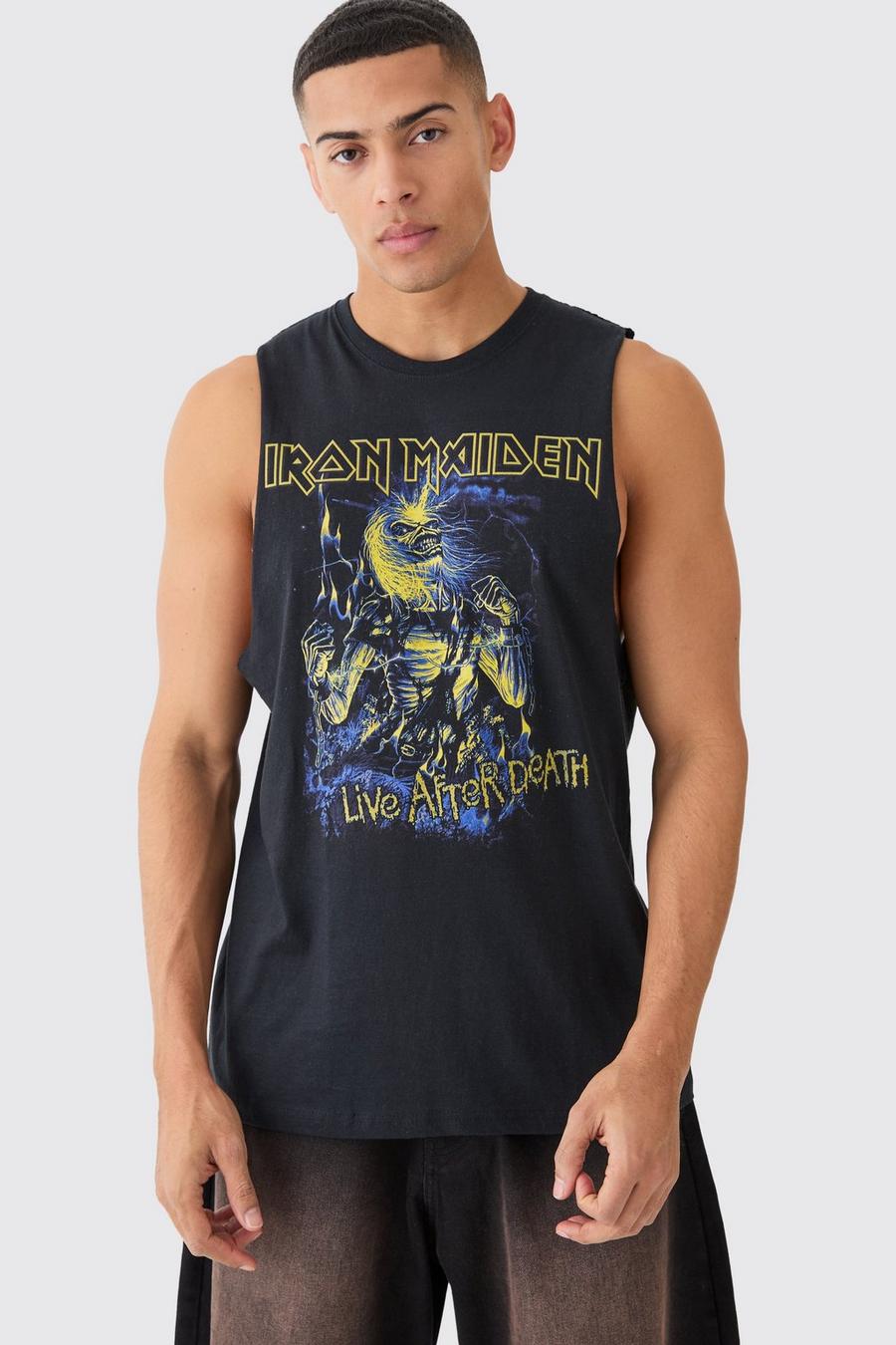 Black Iron Maiden Oversize linne med tryck image number 1