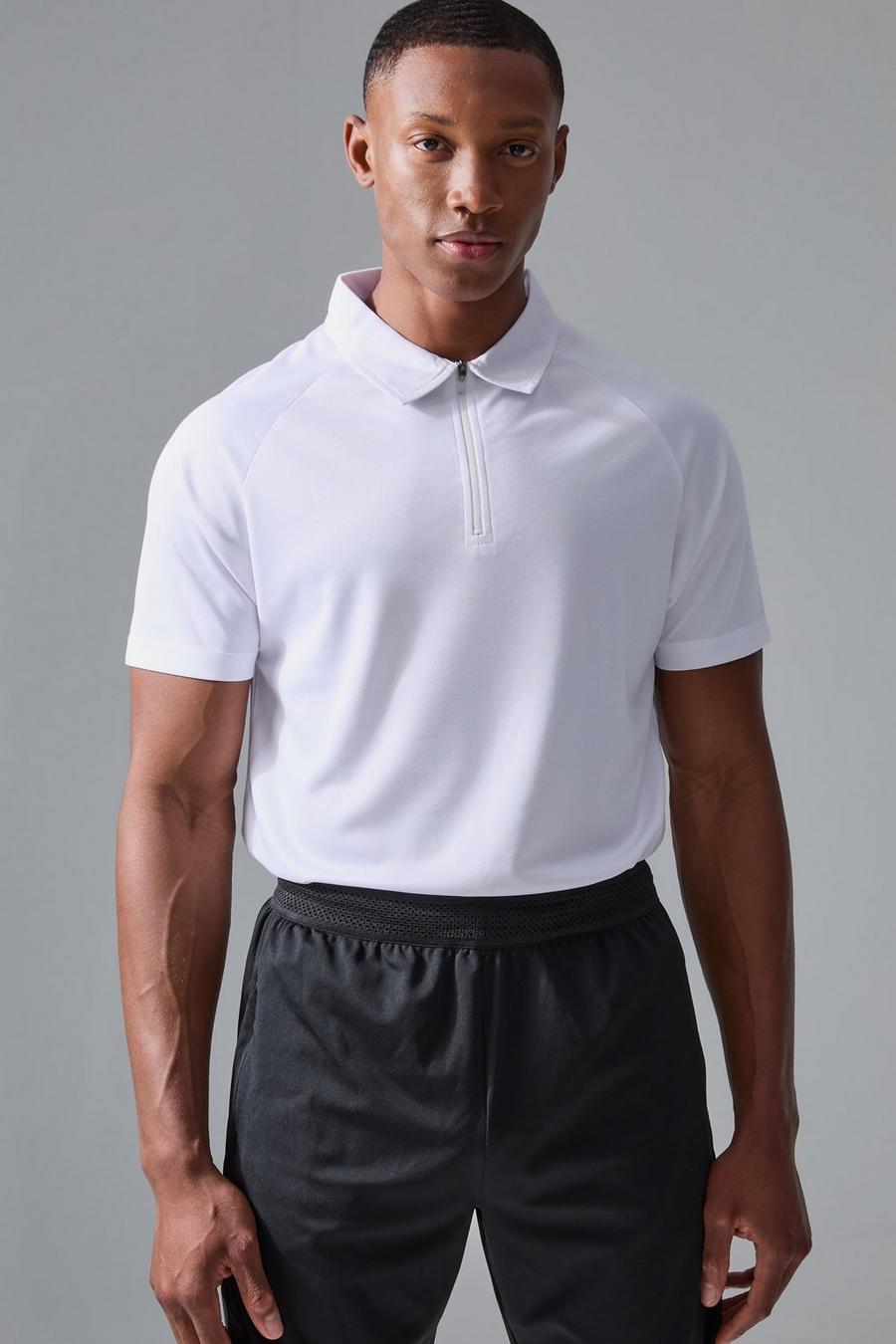 White Man Active Zip Golf Polo  image number 1