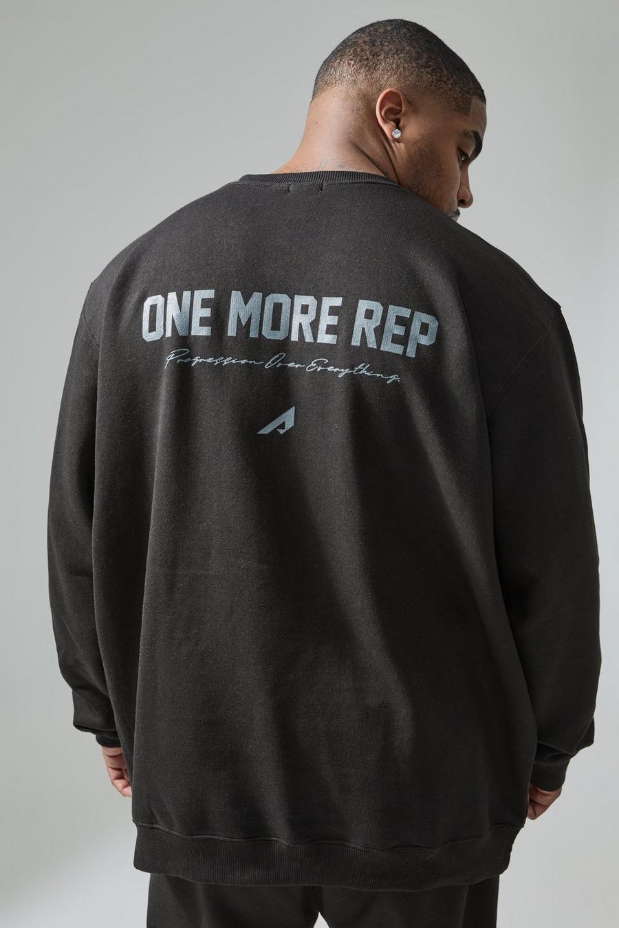 Plus Active Oversize One More Rep Sweatshirt, Black image number 1