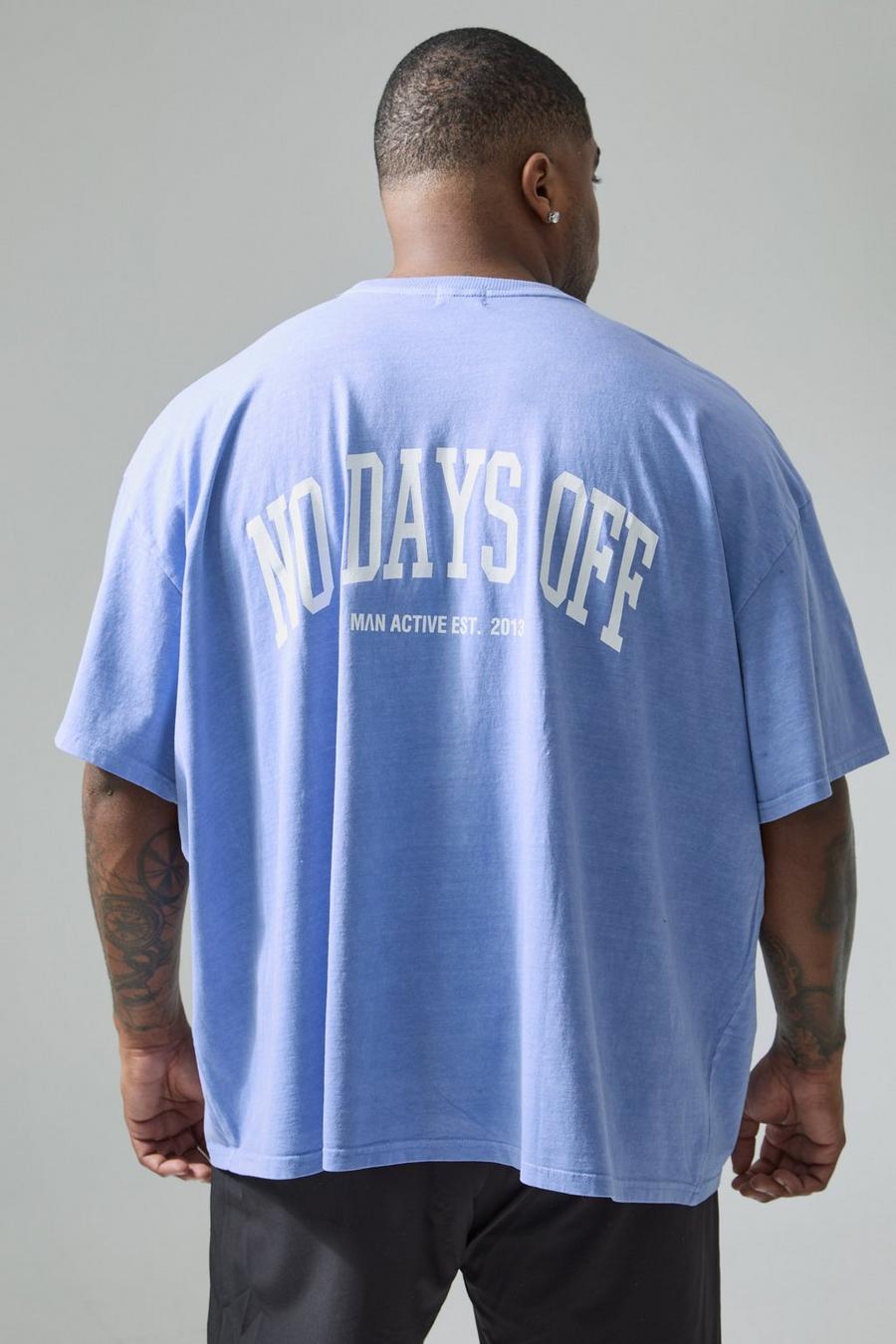 Blue Plus Oversized Active Overdye On More Rep T-Shirt