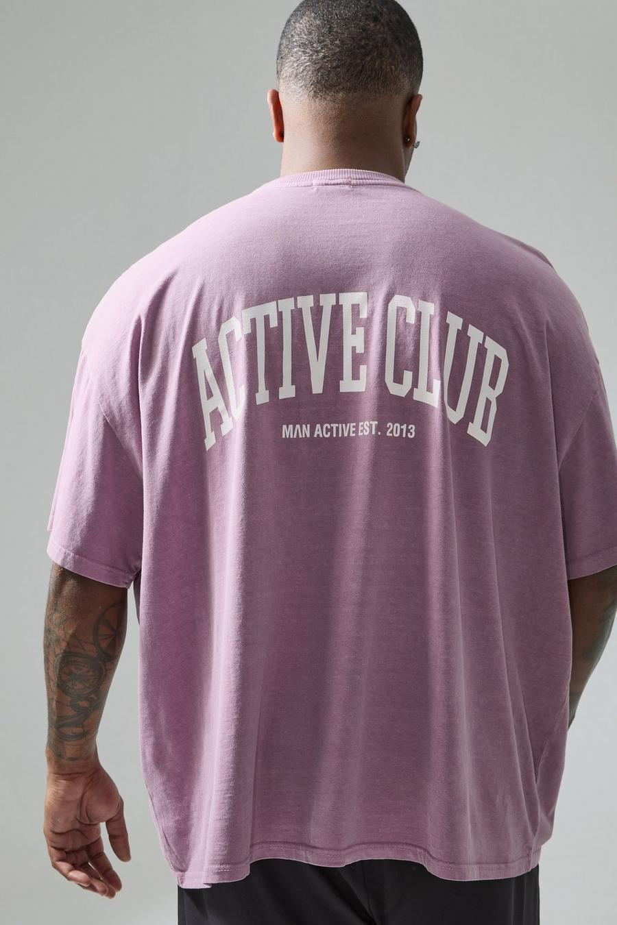 Pink Plus Oversize Urblekt t-shirt med tryck image number 1