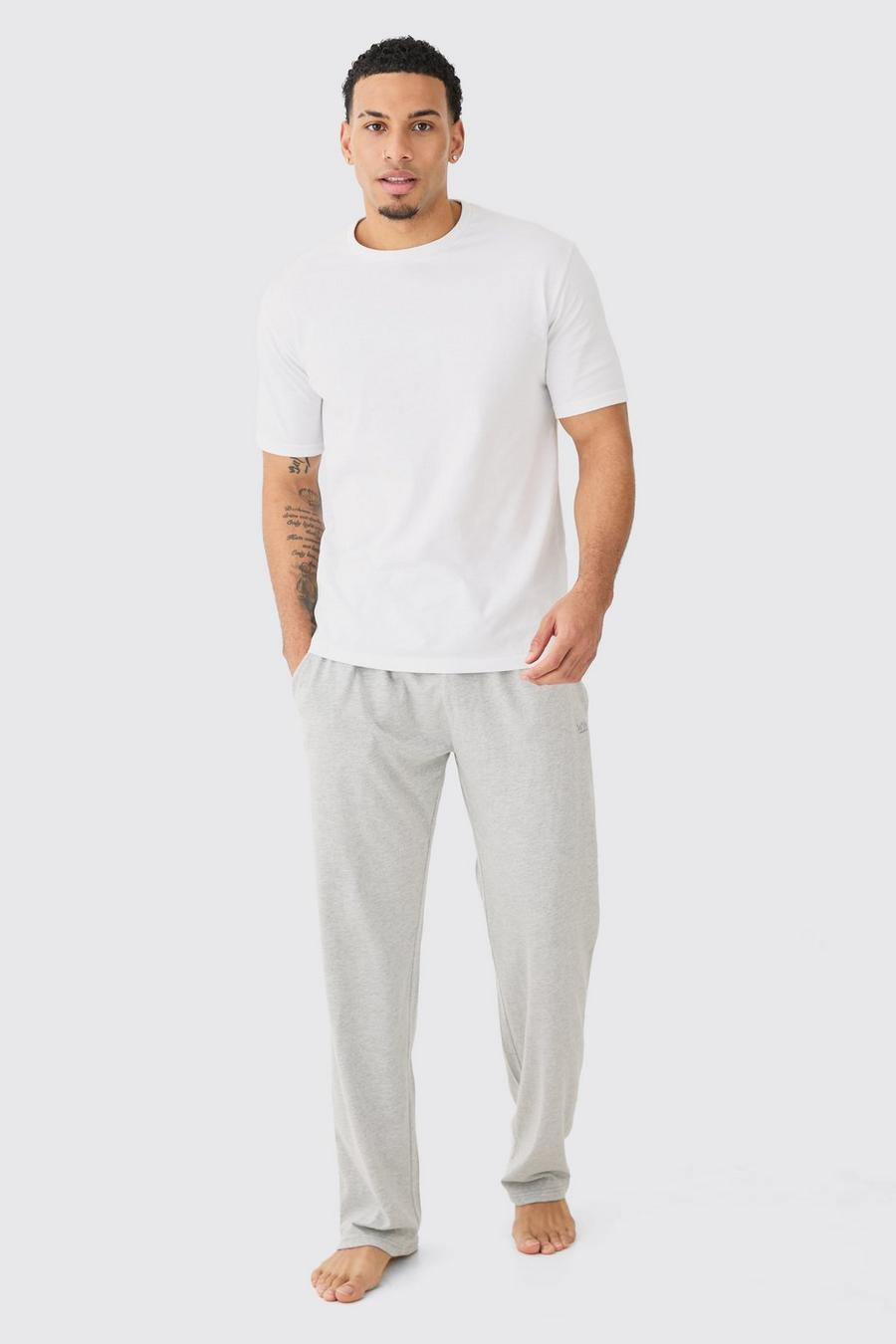 Grey T-shirt & Trouser Lounge Set image number 1