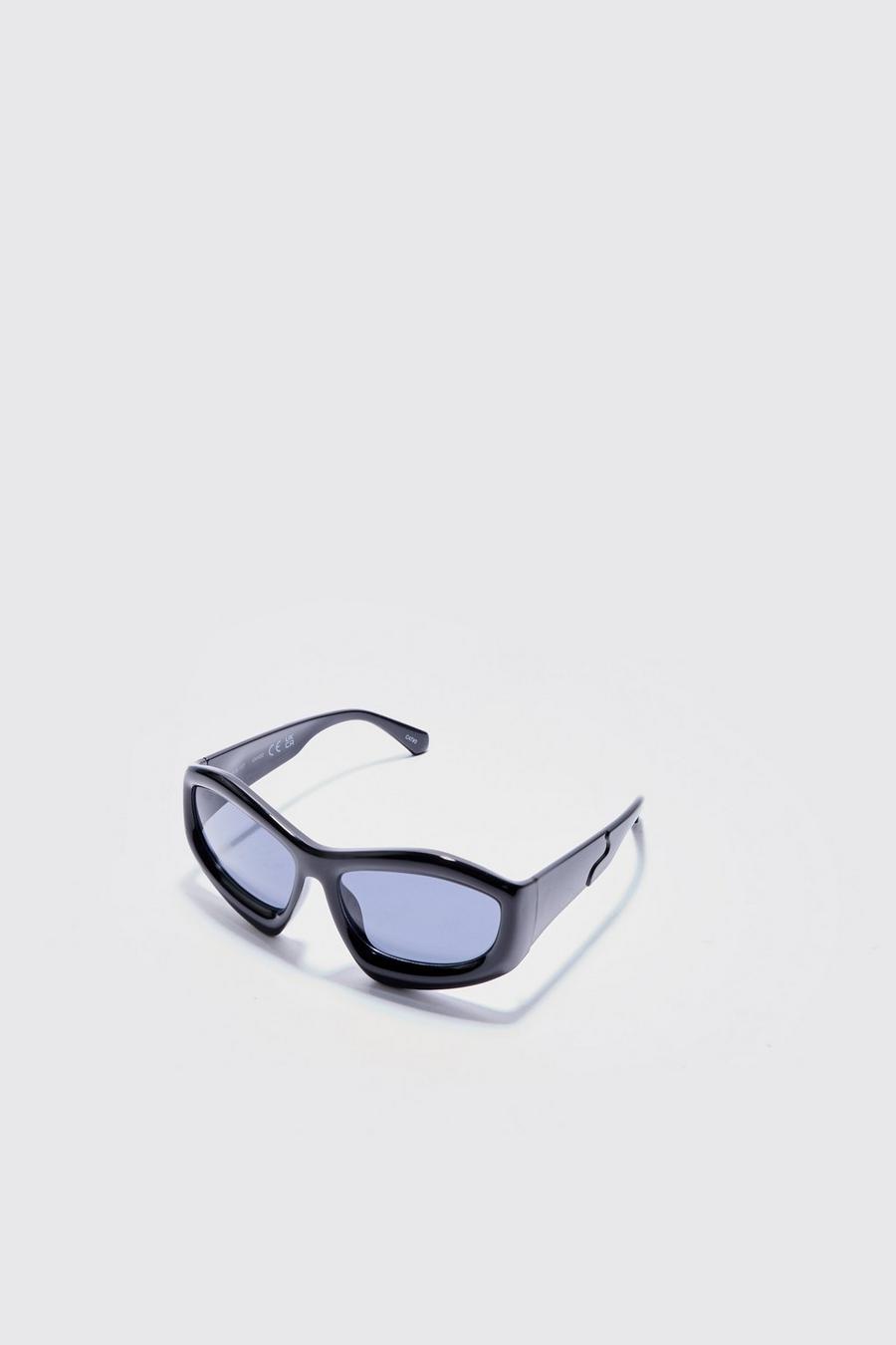 Chunky Plastic Flat Sunglasses In Black