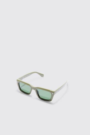 Plastic Sunglasses In Olive olive