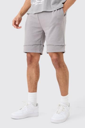 Loose Fit Raw Layer Short charcoal