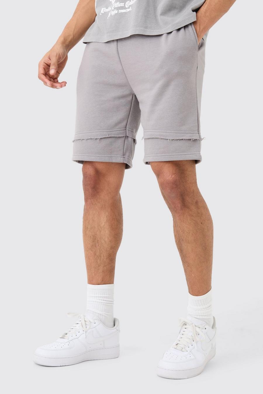 Charcoal Loose fit shorts i rå kant