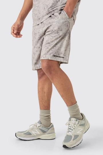 Stone Beige Concrete Print Limited Edition Basketball Shorts