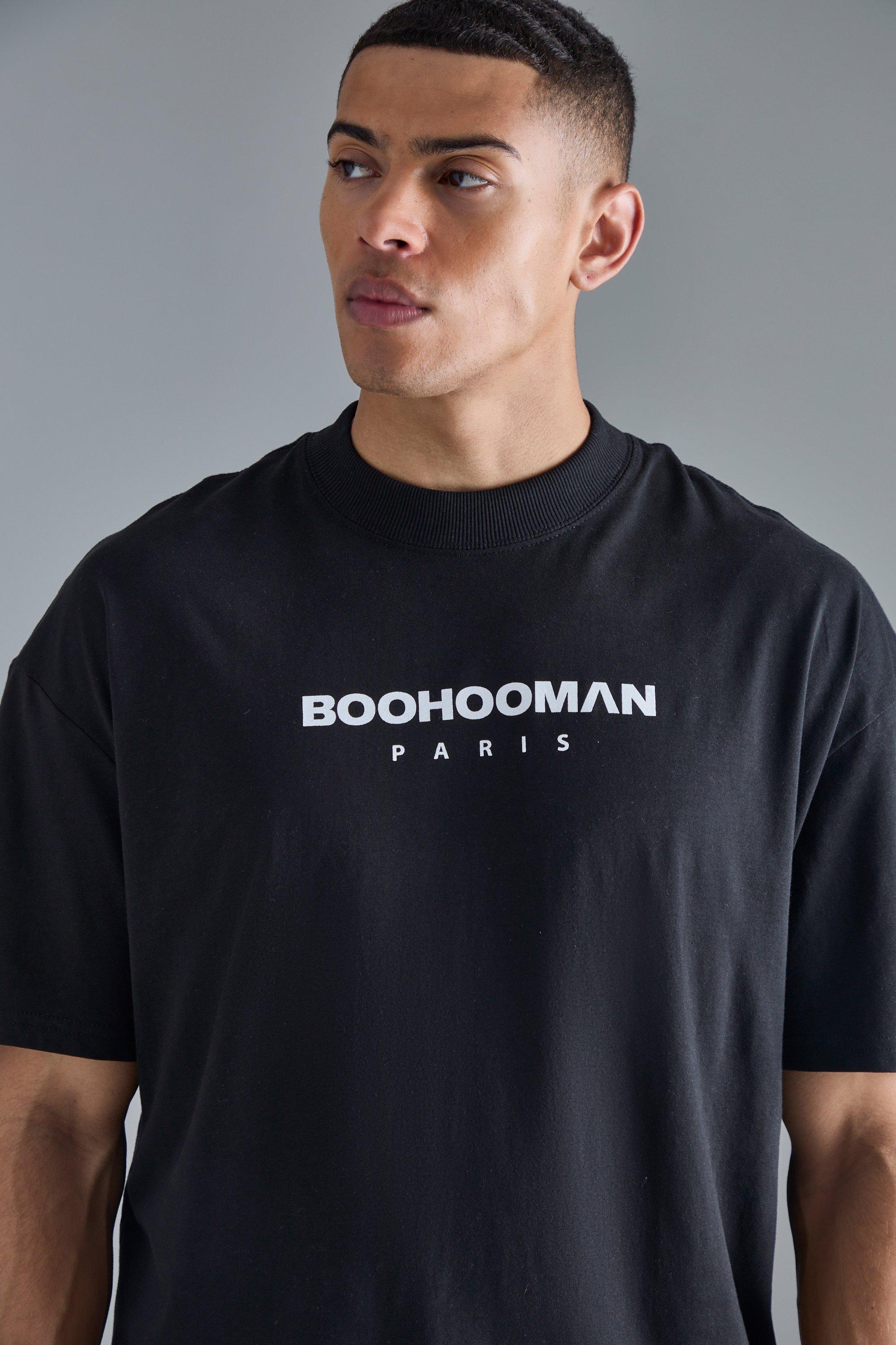 Oversized Boohooman Paris Print T shirt boohoo DK