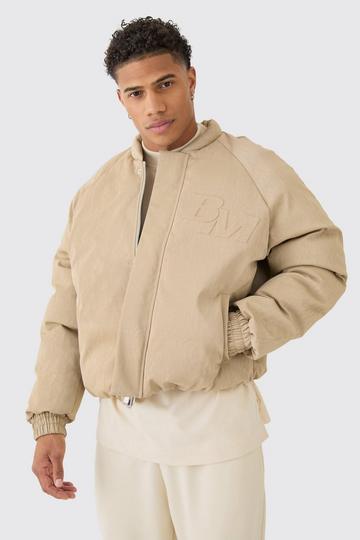 Boxy Bm Extreme Heavyweight Pu Padded Puffer In Taupe taupe