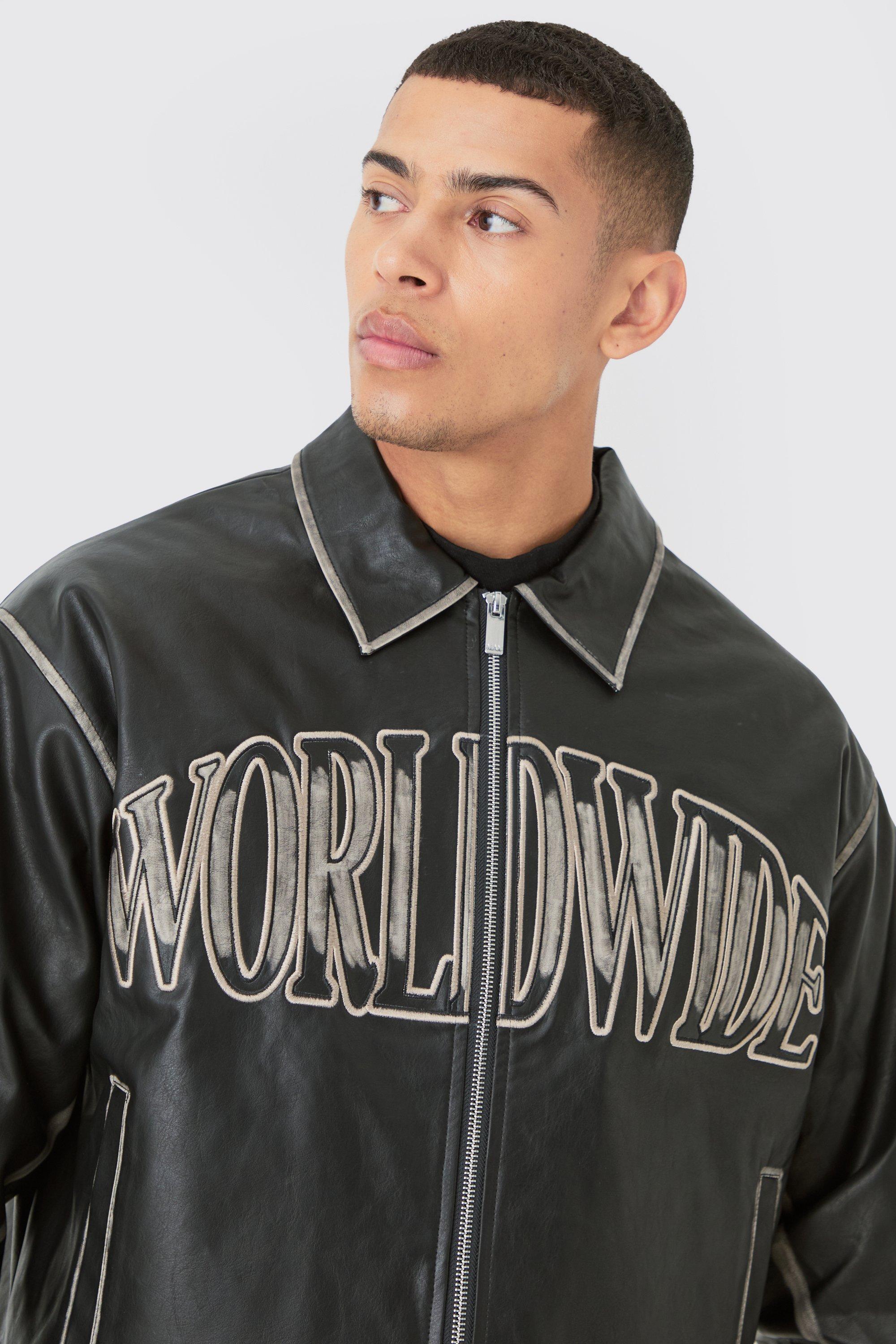 Appliqué biker jacket deals