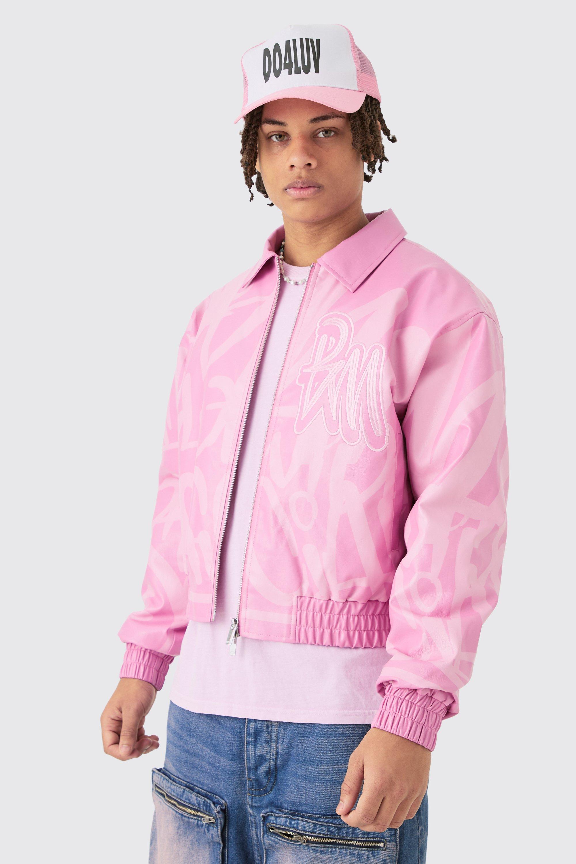 Boohooman pink jacket hotsell