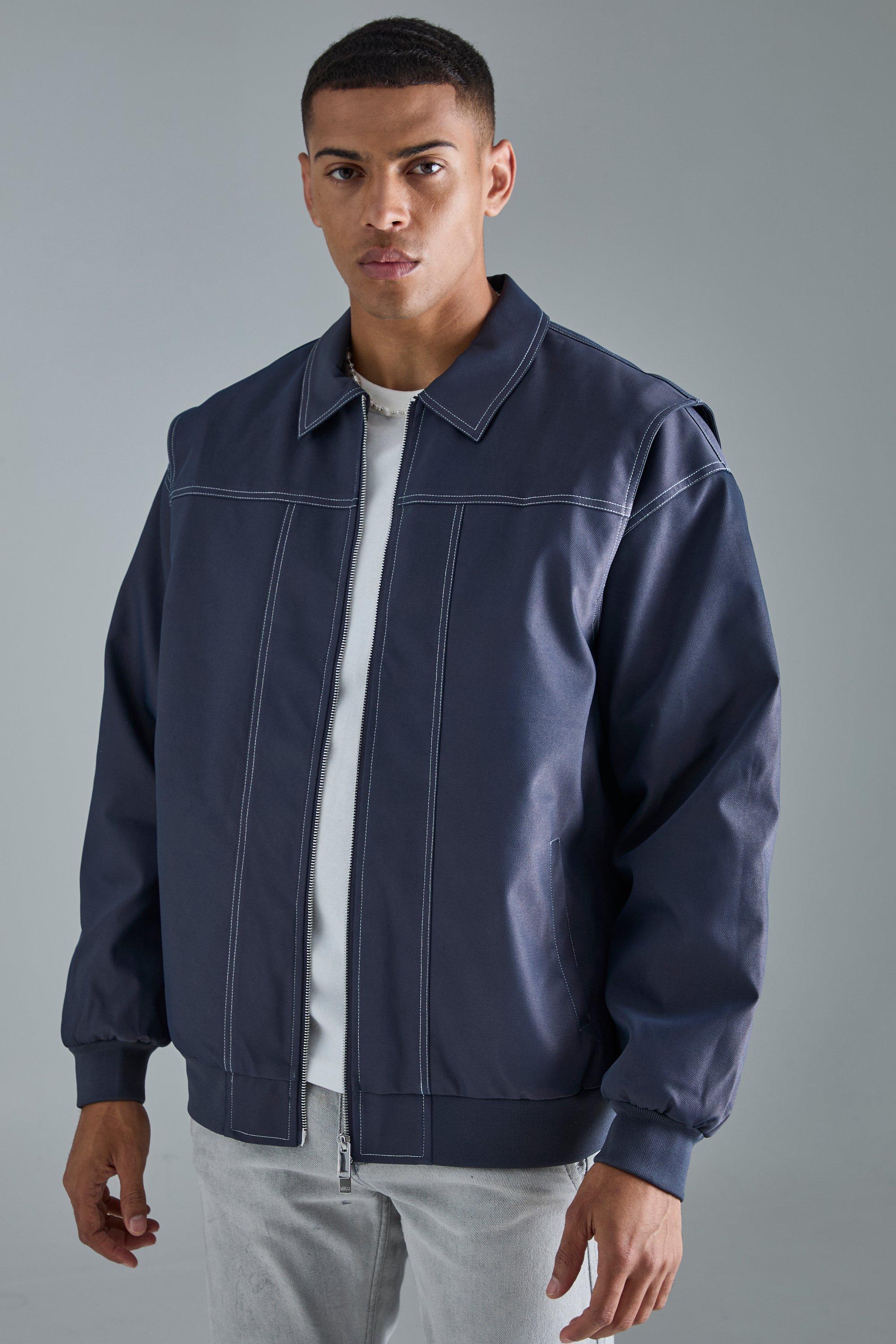 Boohoo navy jacket best sale