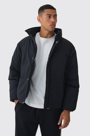 Funnel Neck Padded Jacket In Black black