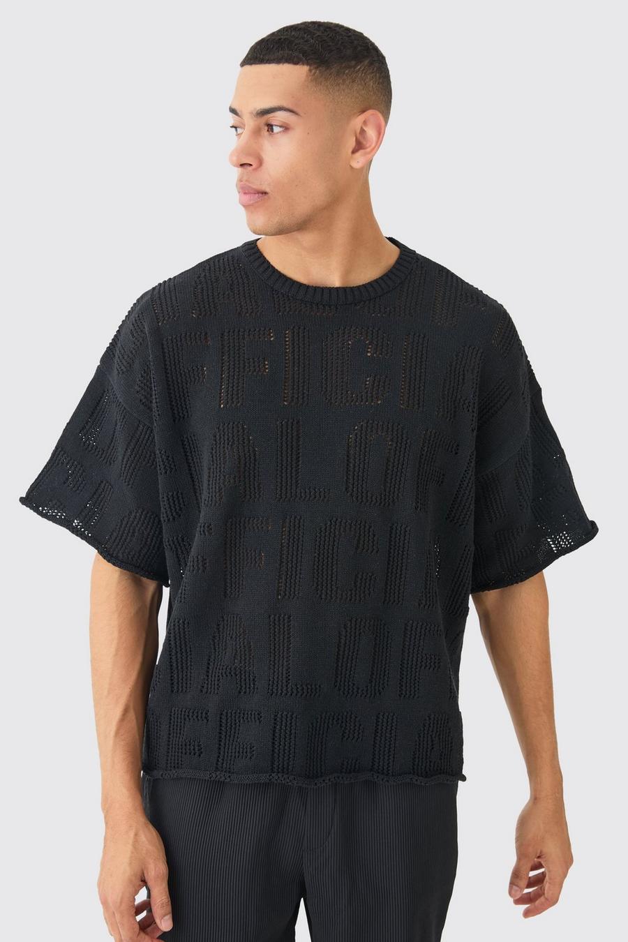 Oversized Official Open Stitch T-shirt In Black