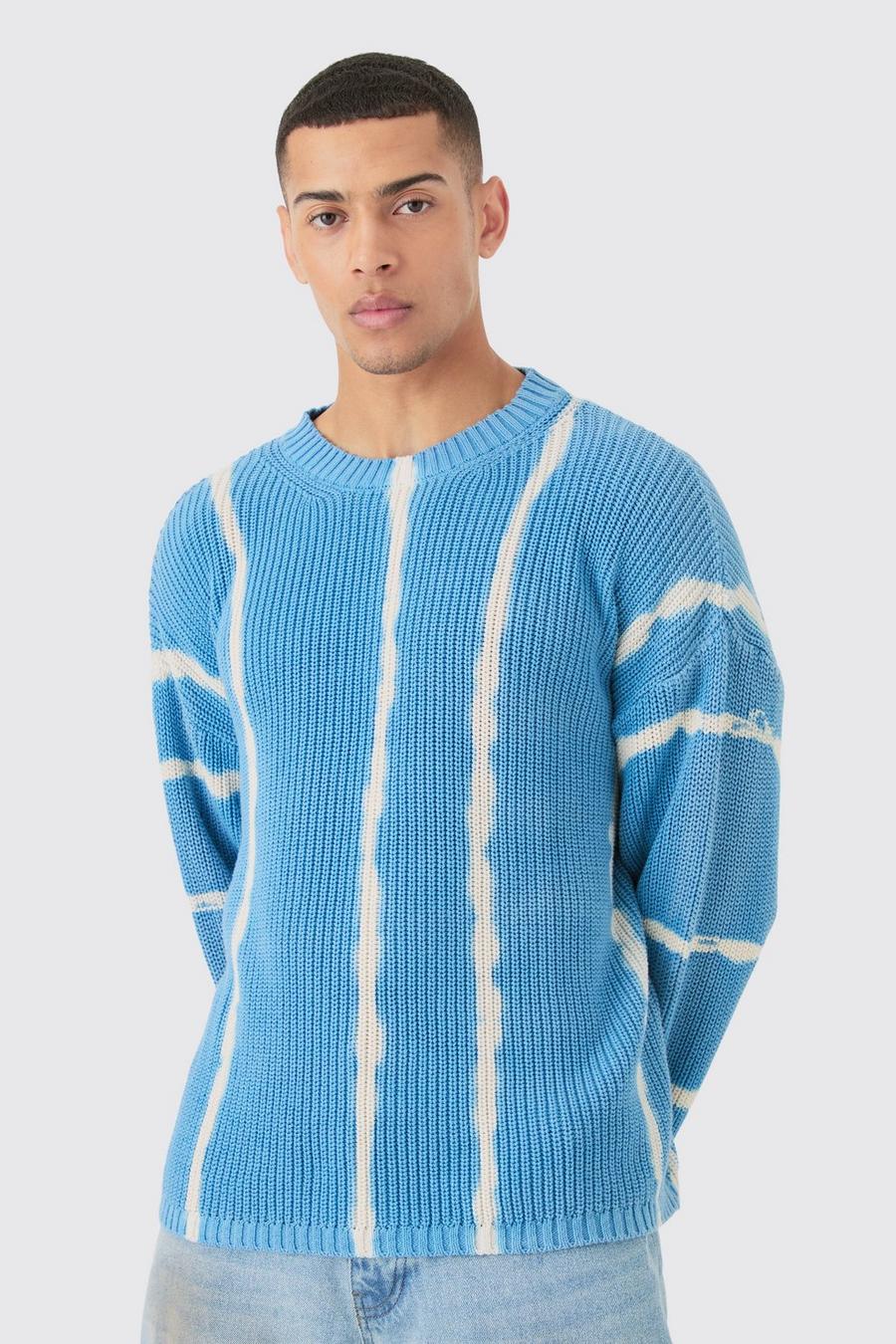 Kastiger Oversize Pullover in Hellblau, Light blue