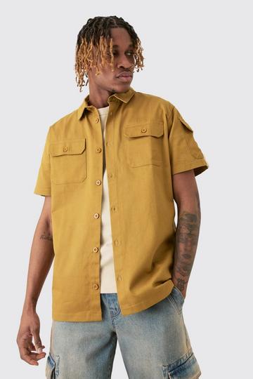 Brown Tall Regular Panel Twill Shirt