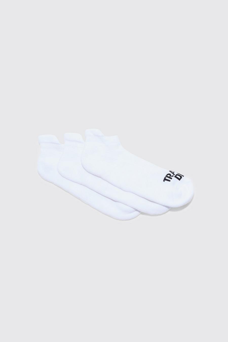 White Active Training Dept Cushioned Trainer 3 Pack Socks image number 1