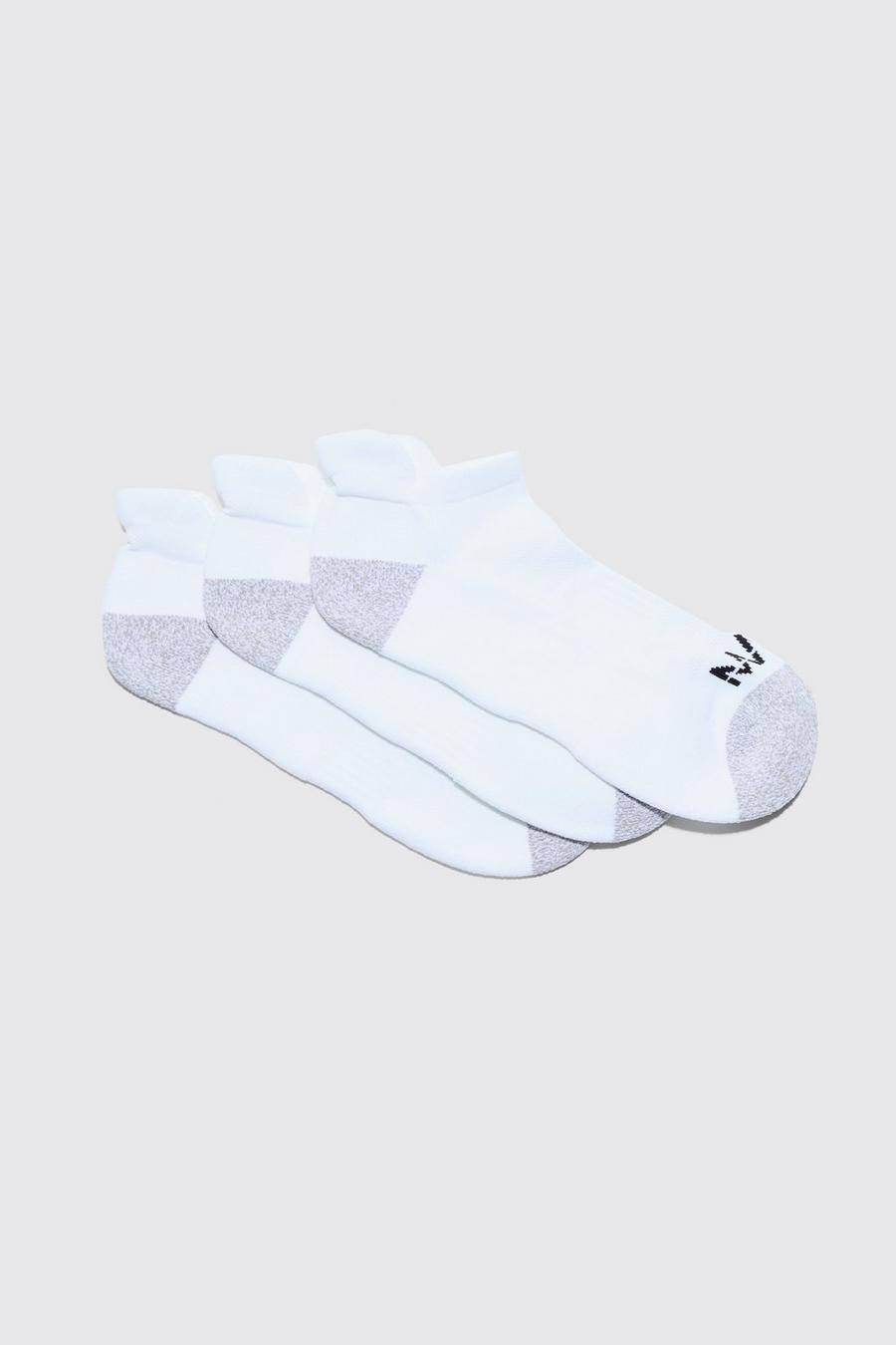 White Man Active Cushioned Training Trainer 3 Pack Socks image number 1