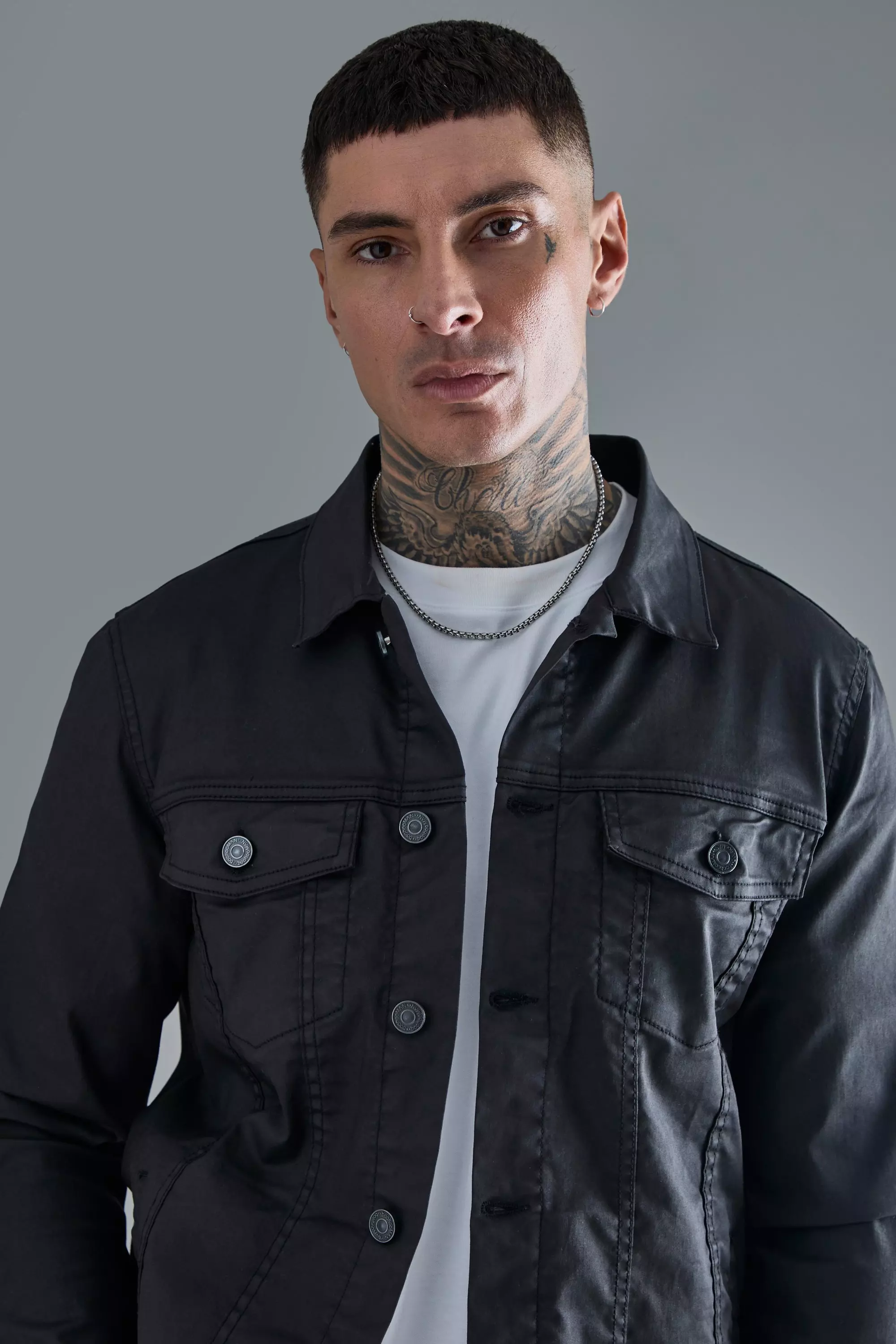 Tall Coated Denim Jacket