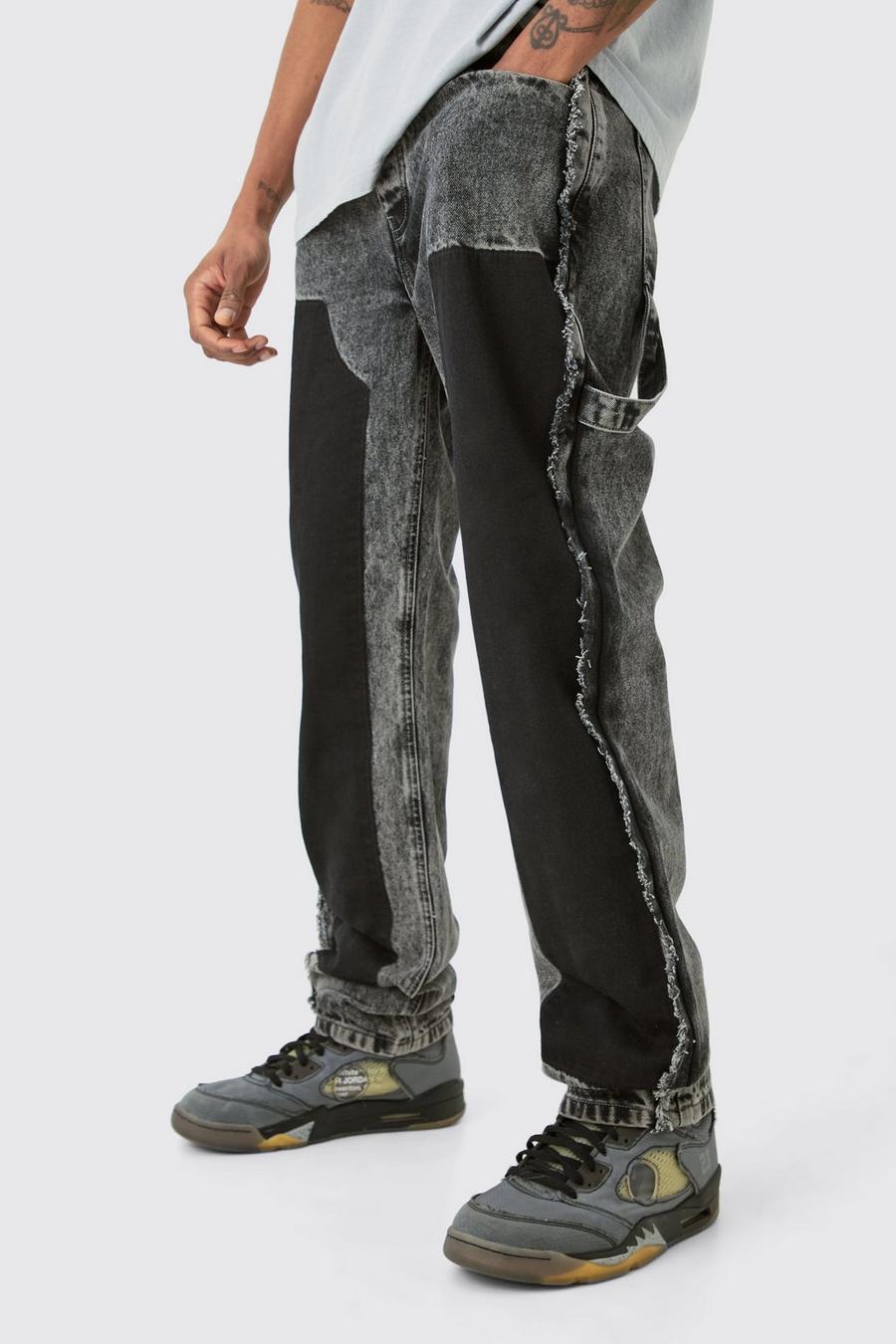 Jeans dritti Tall in lavaggio grigio stile Carpenter, Grey
