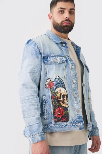 Plus Renaissance Panel Denim Jacket indigo