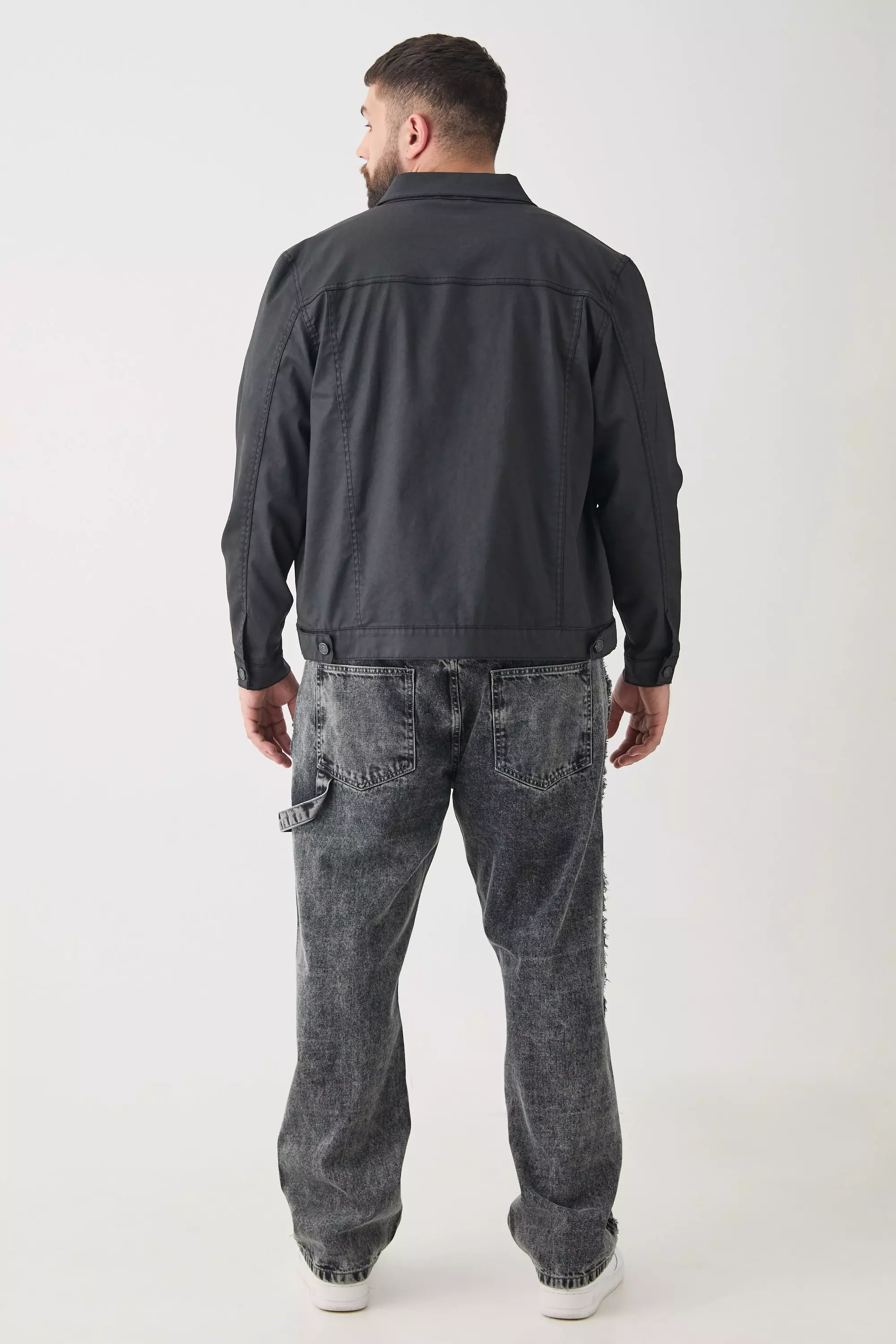 Black Plus Coated Denim Jacket alternative image