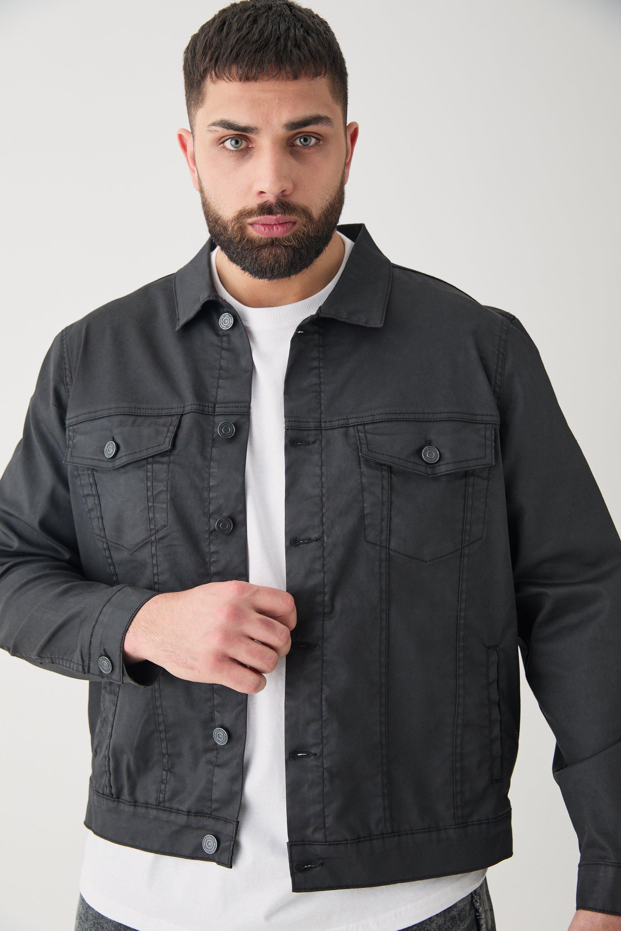 Grande taille Veste en jean a revetement