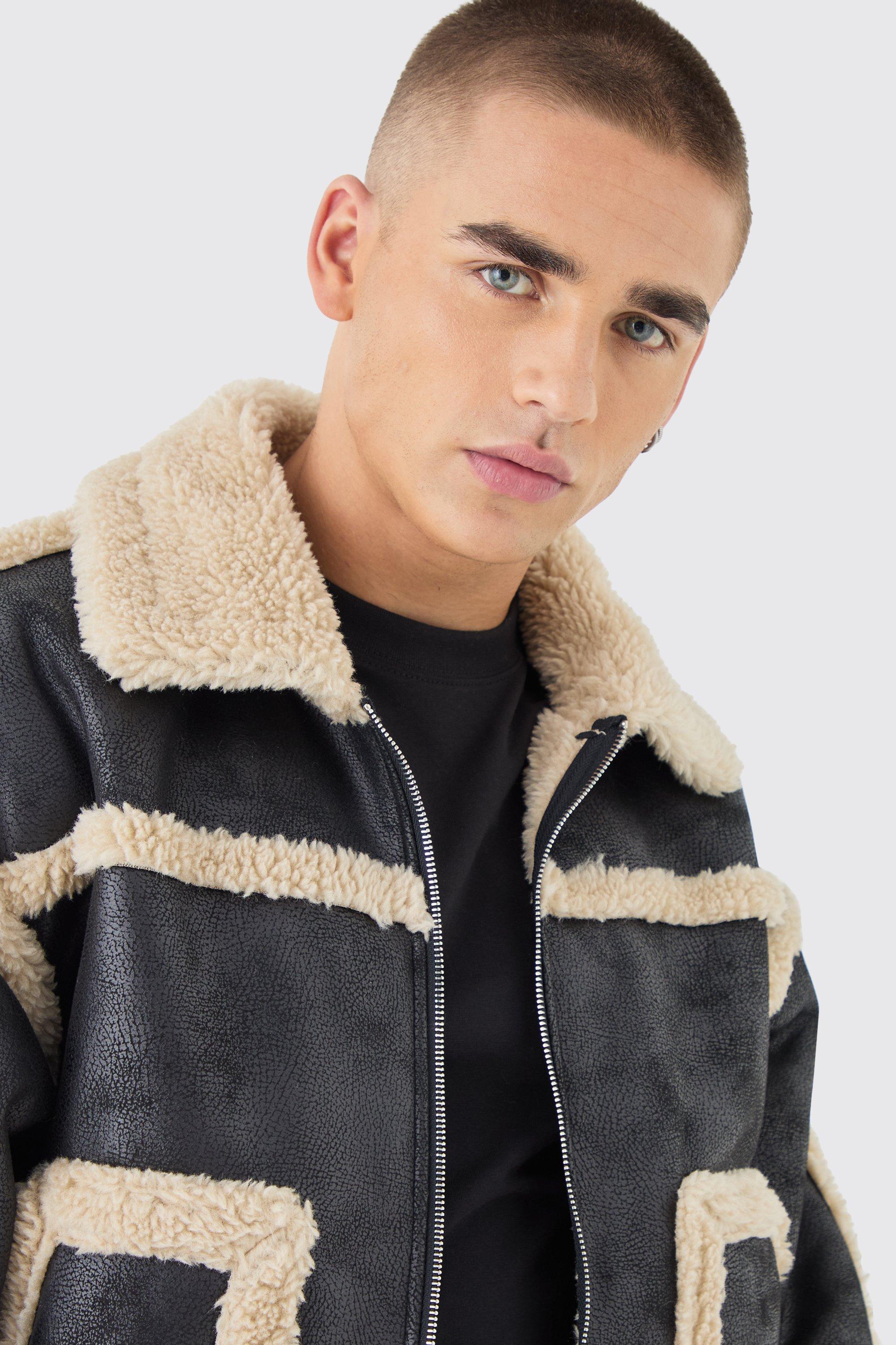 Cream borg jacket on sale
