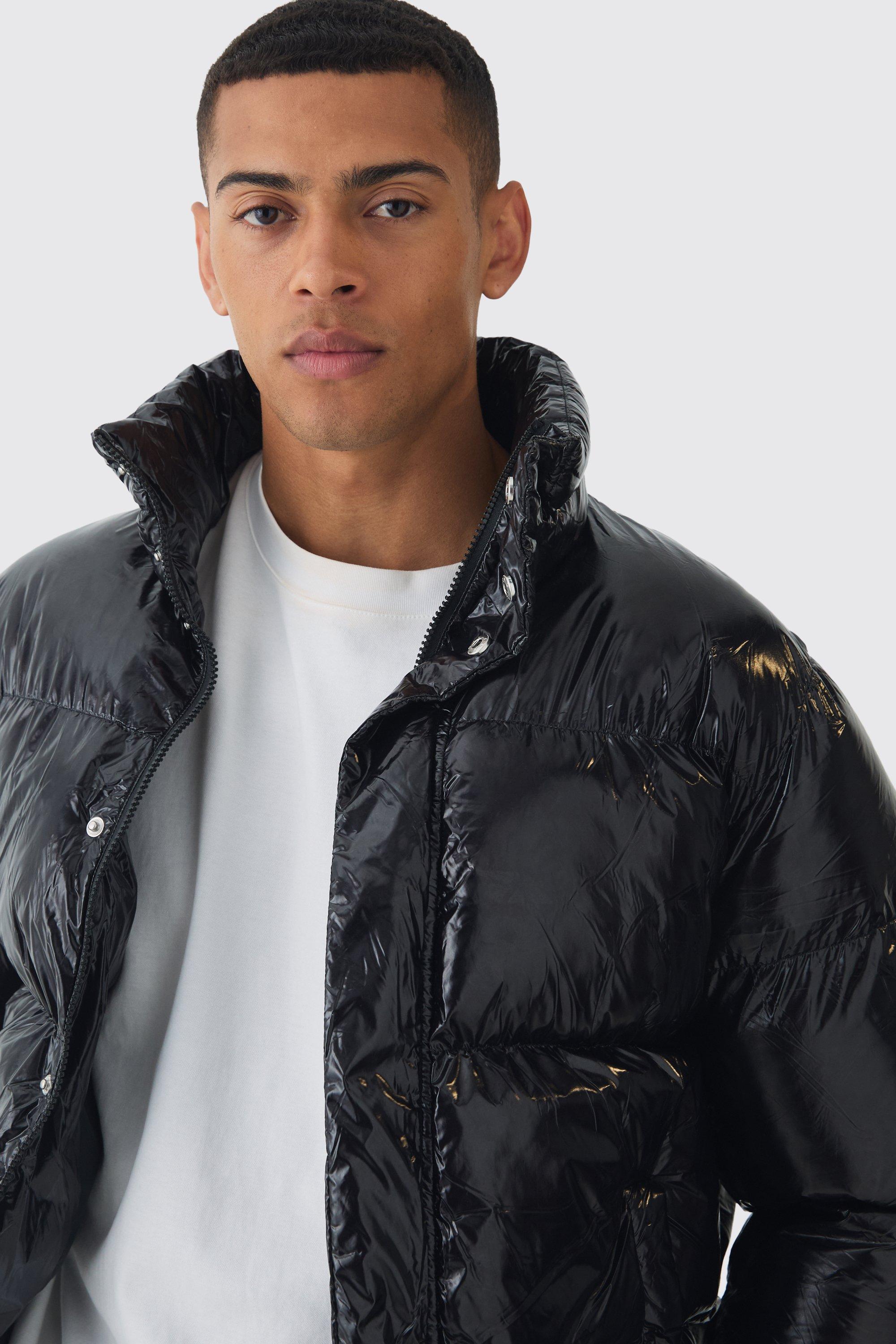 High shine fashion vinyl puffer jacket