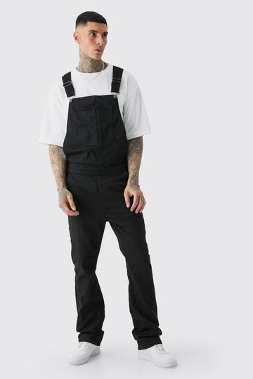 Black Tall Straight Leg Dungaree In True Black