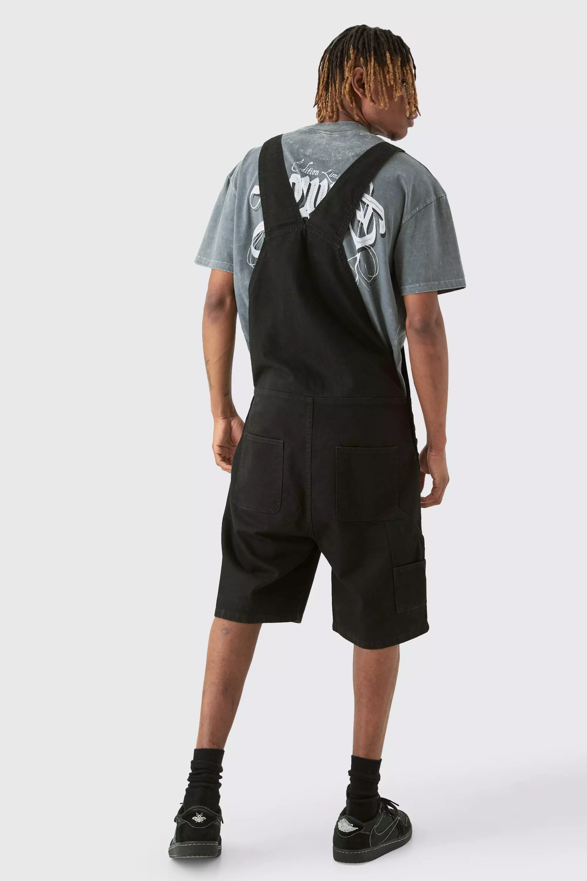 Tall Dungaree Short In True Black alternative image