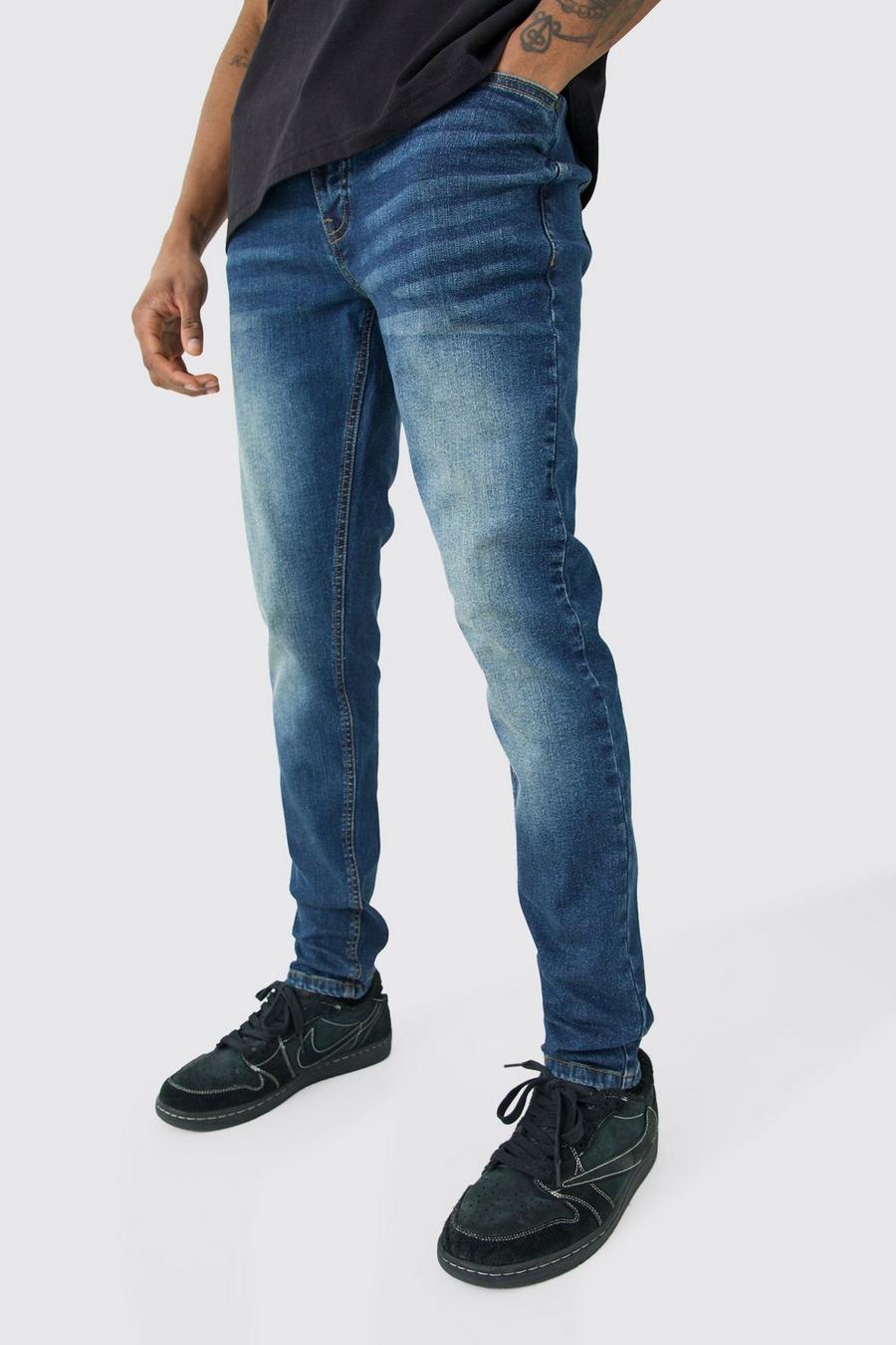 Antique blue Tall Skinny jeans med stretch i blått