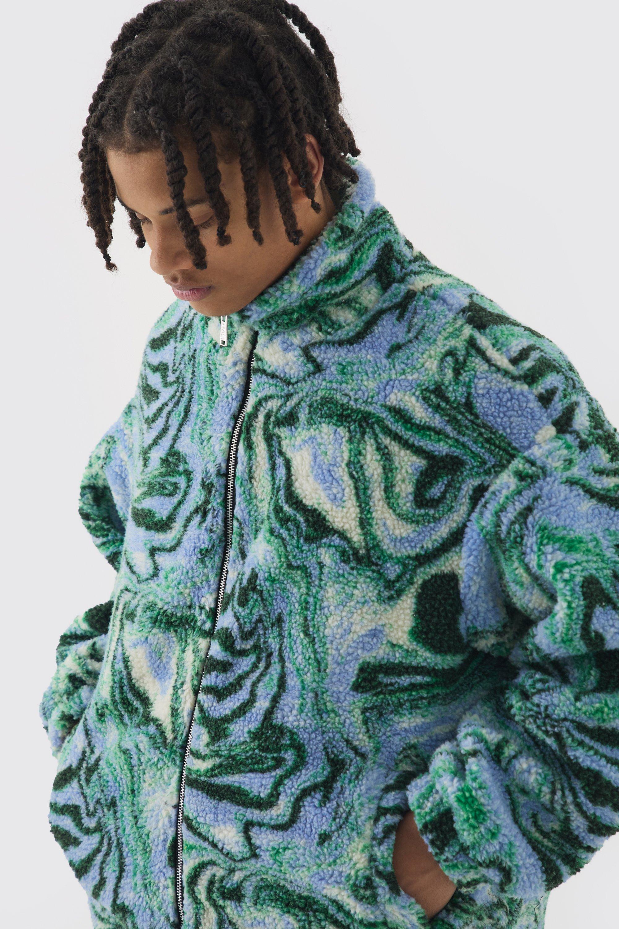 Oversized fleece jacket deals