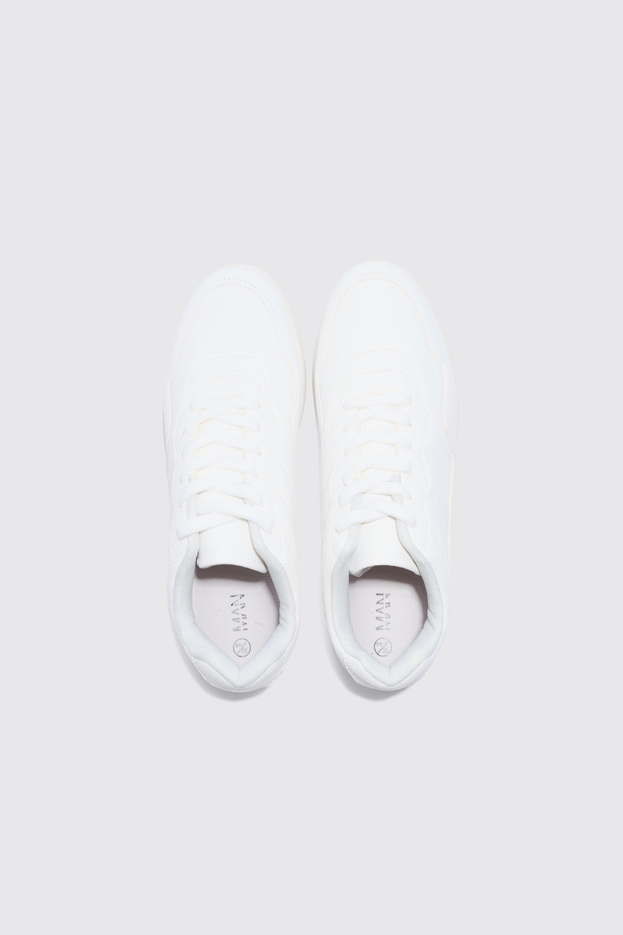 Multi Panel Sole Trainers In White boohoo IE