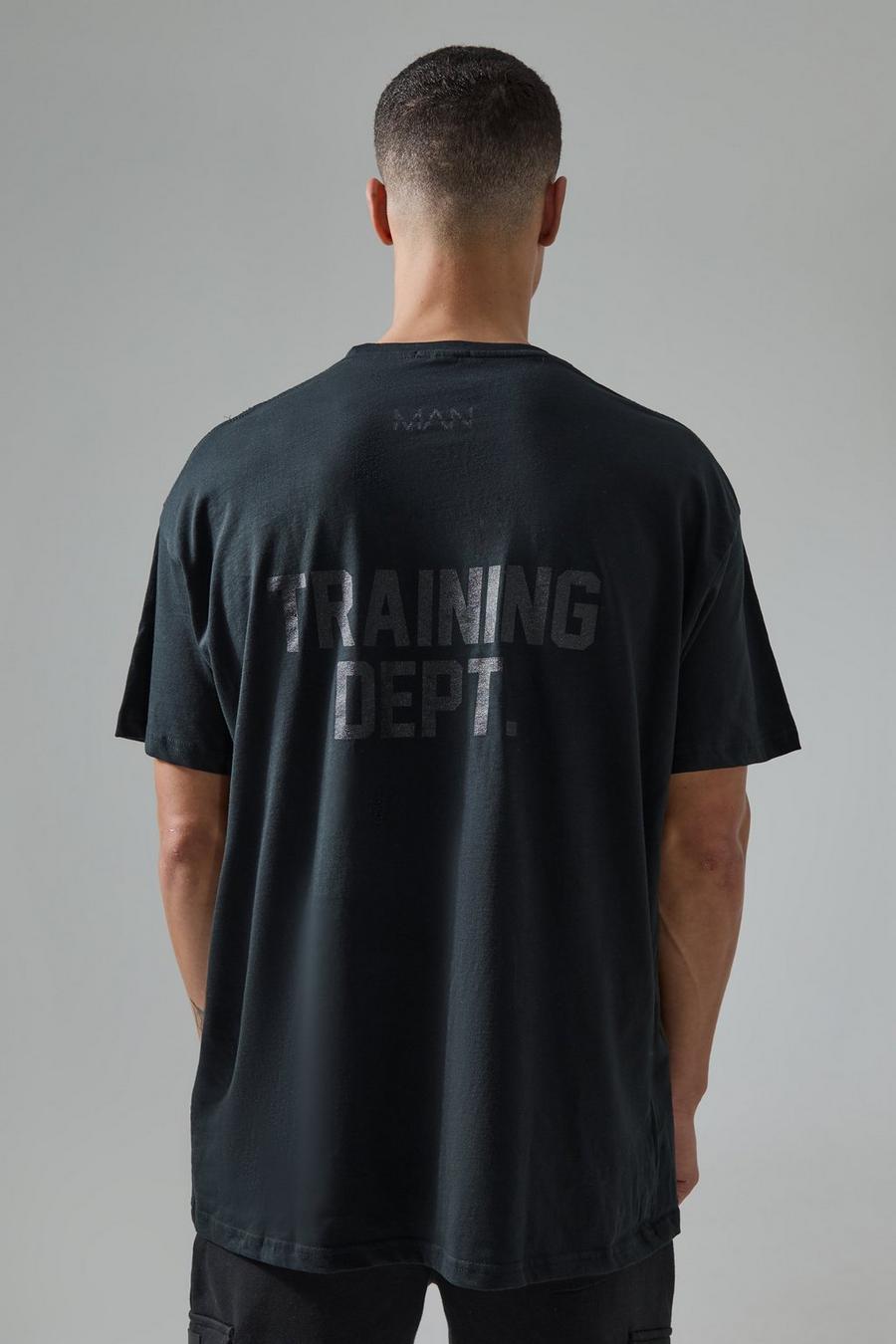 Black Oversized Active Training Dept T-Shirt image number 1