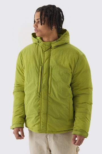 Oversized Ripstop Nylon Hooded Parka In Lime lime