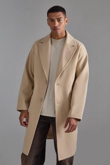 Single Breasted Overcoat In Sand sand