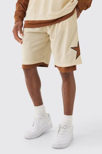 Loose Fit Layered Basketball Short taupe