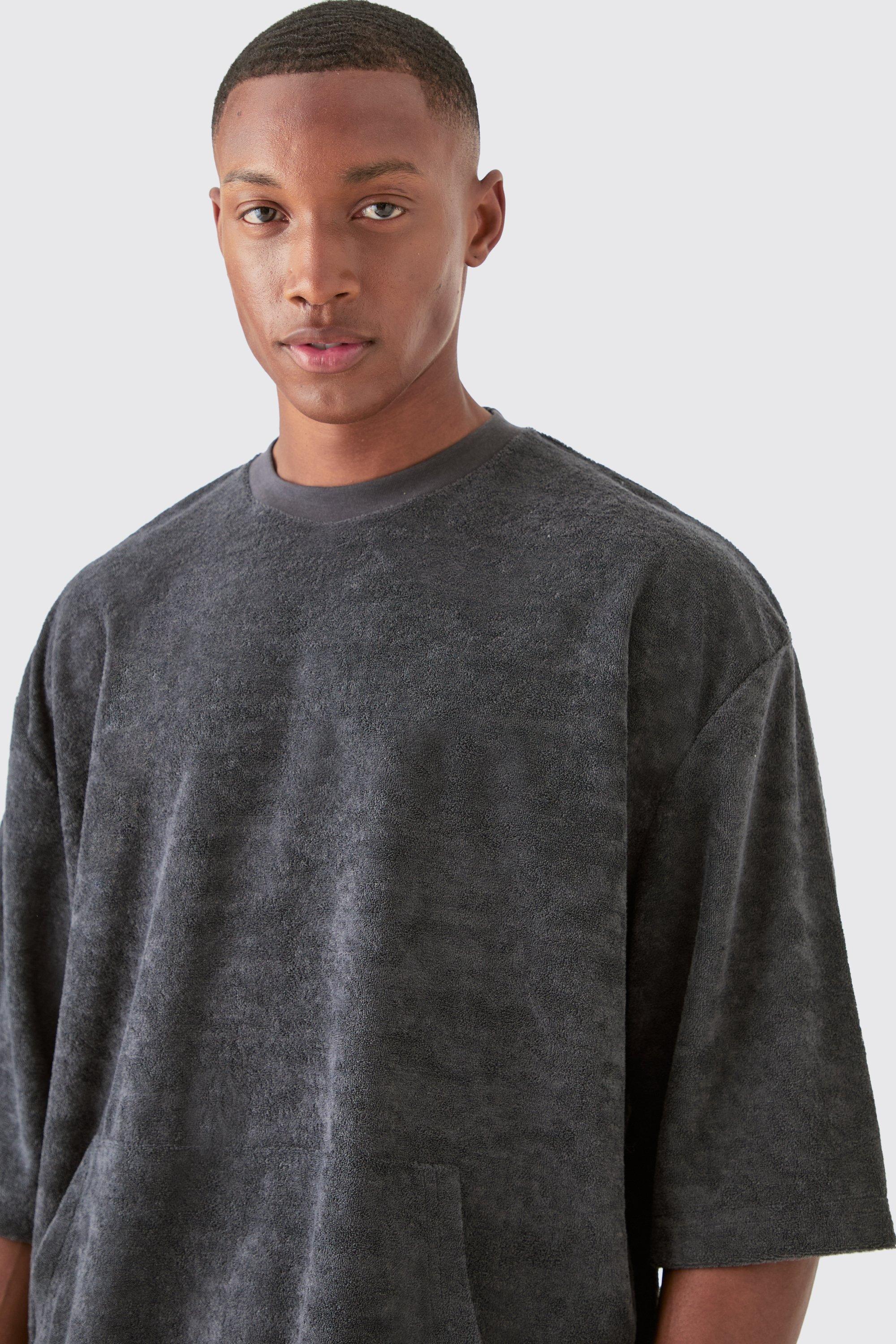 Short Sleeve Oversized Boxy Towelling Sweat Short Tracksuit boohoo IE