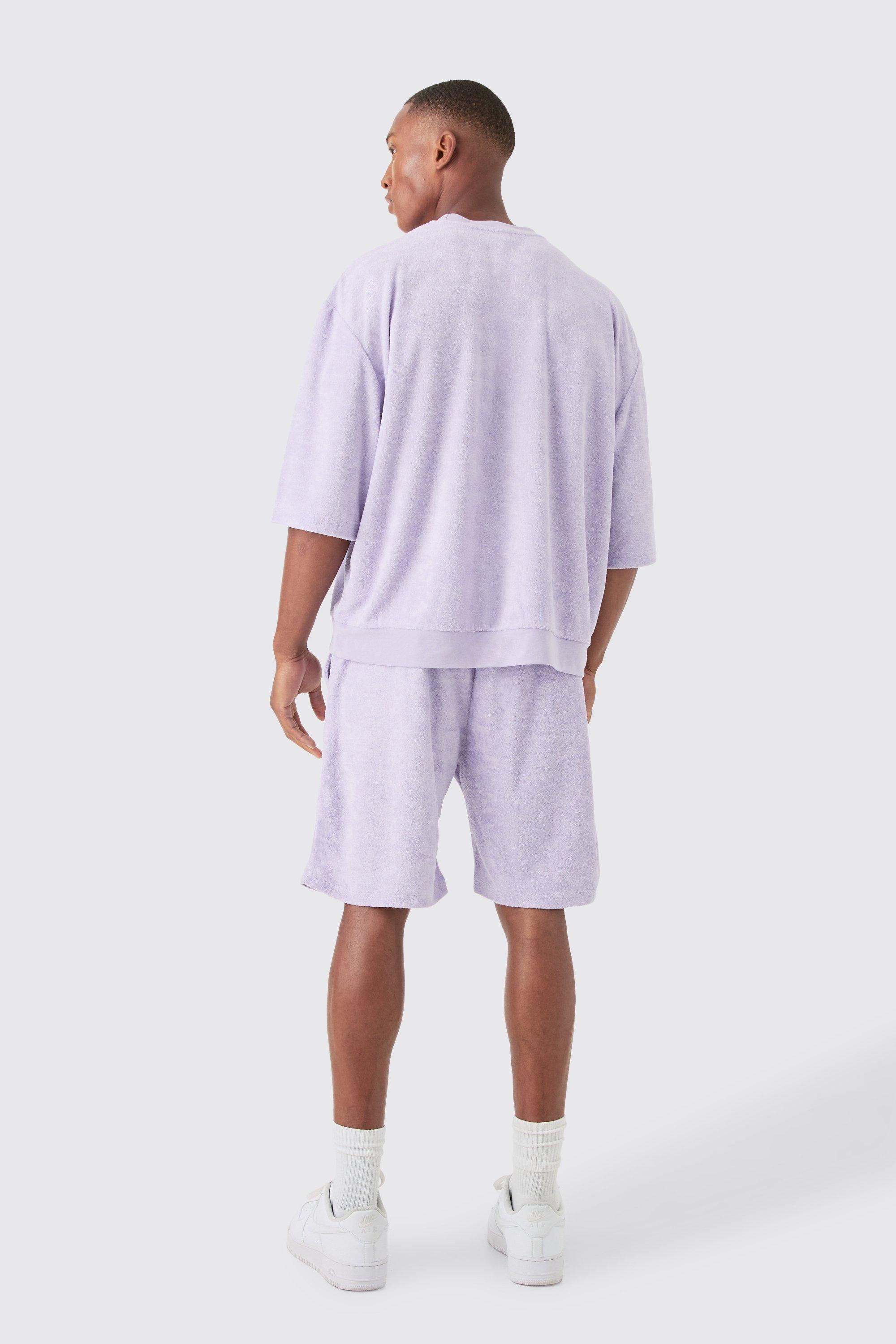 Short Sleeve Oversized Boxy Towelling Sweat Short Tracksuit boohoo IE