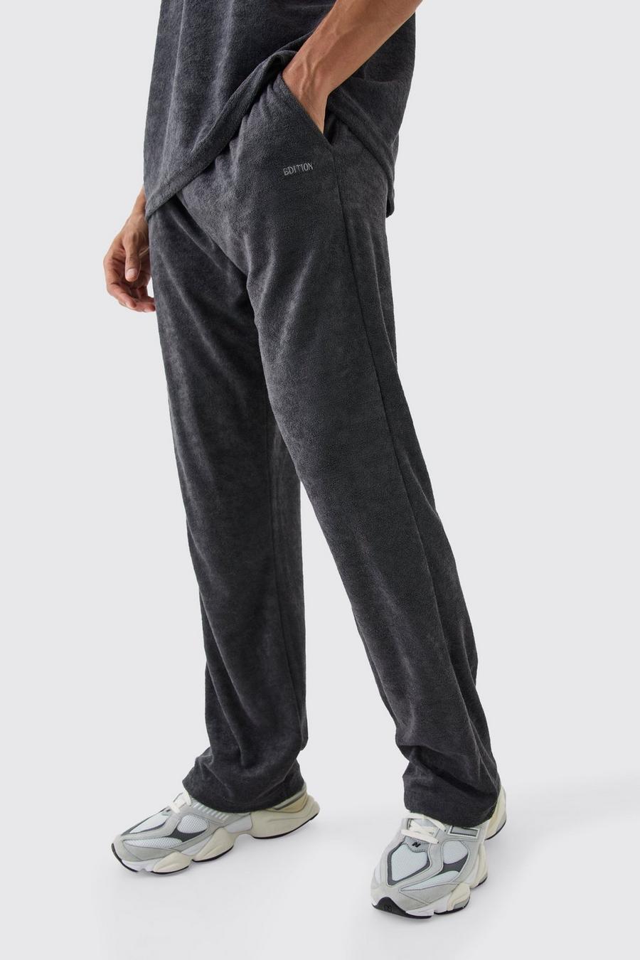 Charcoal Relaxed Fit Edition Towelling Joggers image number 1
