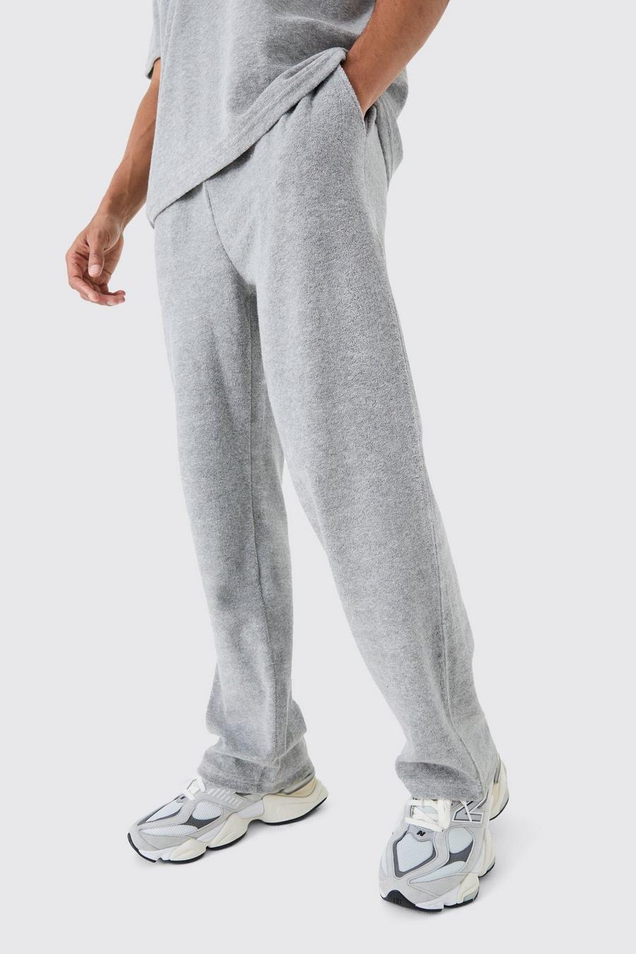Grey marl Relaxed Fit Towelling Joggers image number 1