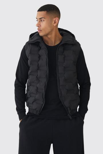 Man Heat Seal Hooded Gilet In Black black