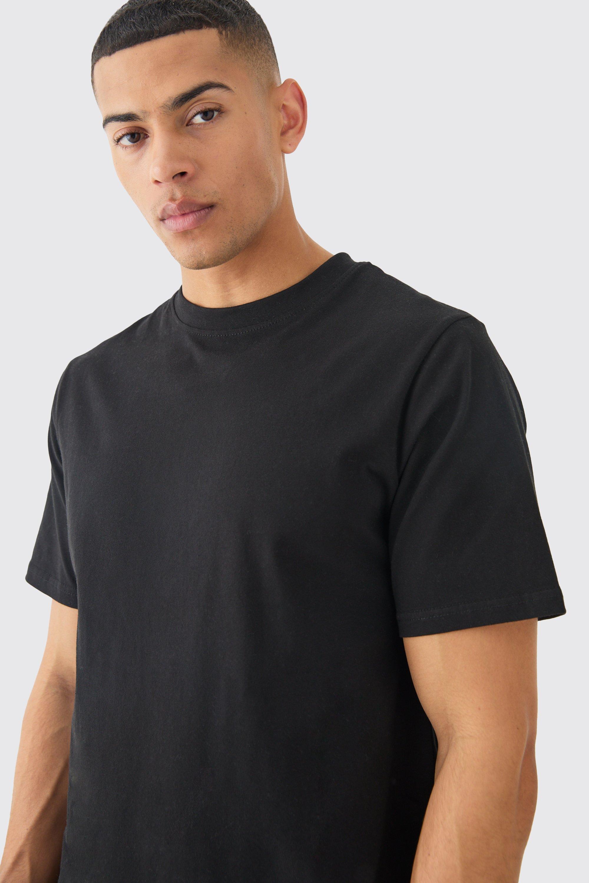 Camiseta basica larga con cuello de caja boohoo ES